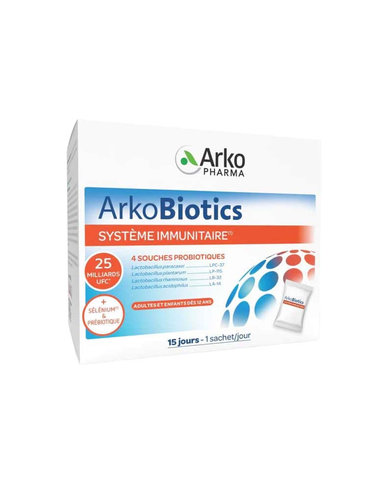 Arkopharma ArkoBiotics Système Immunitaire 4 Souches Probiotiques 15 Sachets