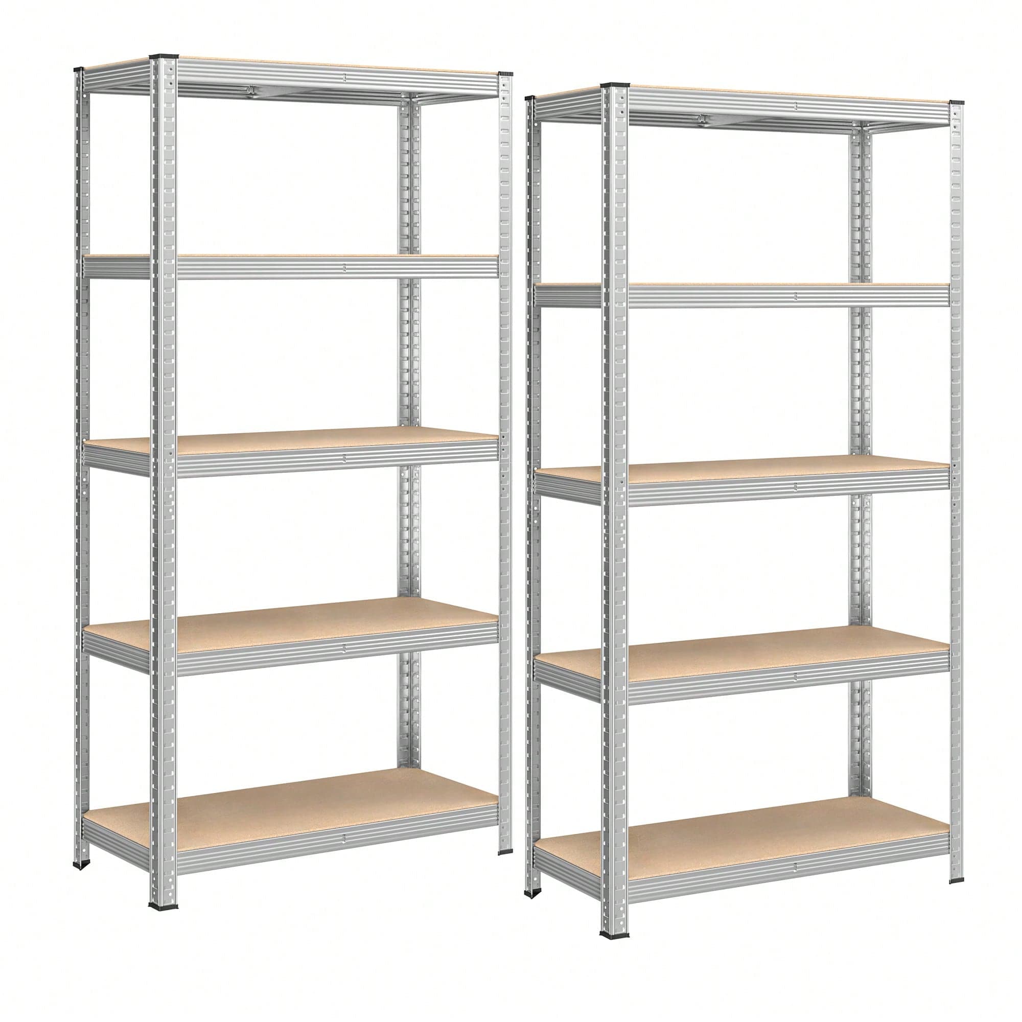 SONGMICS Étagère Charge Lourde, Lot de 2, Étagère de Garage, Étagère de Rangement, 180 x 90 x 40 cm, 5 Étagères Réglables à Emboîtement,